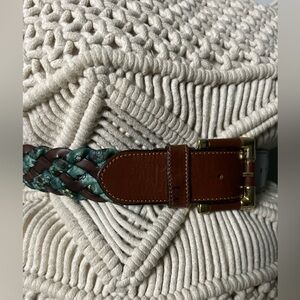 Leather and fabric braided belt